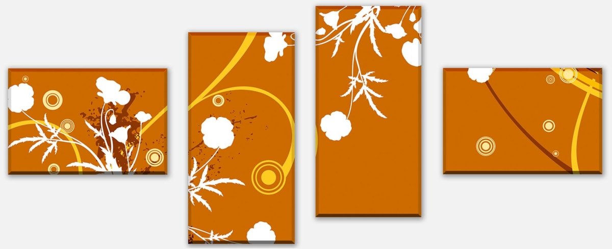 Leinwandbild Mehrteiler Sandra Floral Blüten M0068