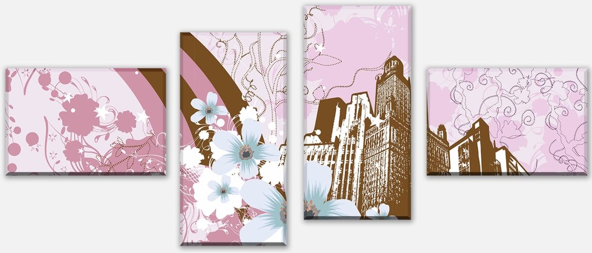 Tableau sur toile Urban Flower Grunge M0075