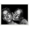 Poster sensual couple photo models black and white silver M0079