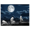 Wandbild Acrylglas Tiere, Wolfsrudel, Wolf, Gemälde, Mond M0083