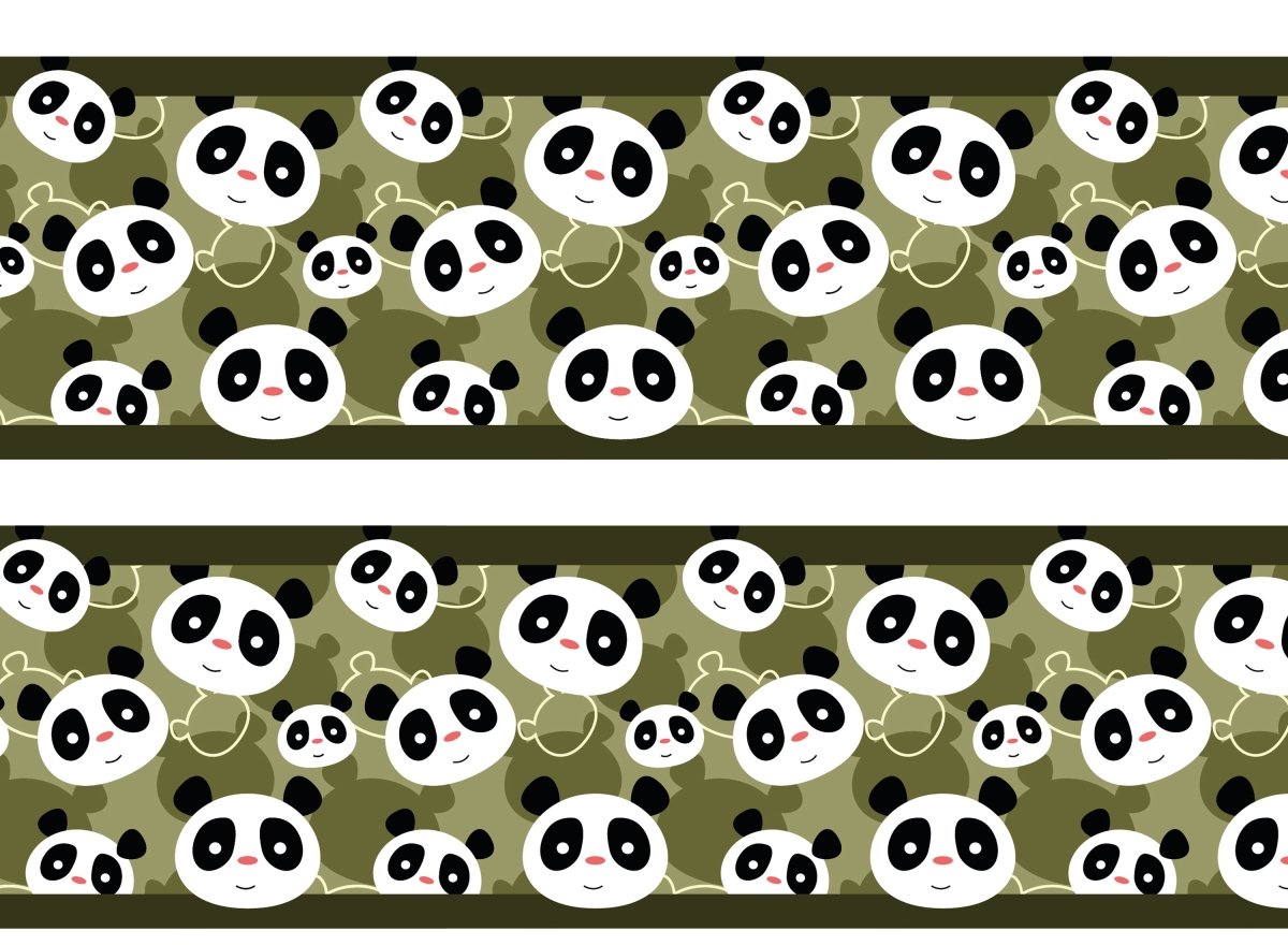 Bordüre Panda grün M0083 entdecken - Bild 1