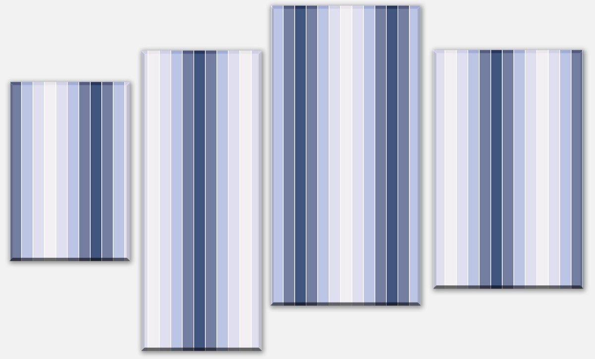 Leinwandbild Mehrteiler Mattes Blau Muster M0088
