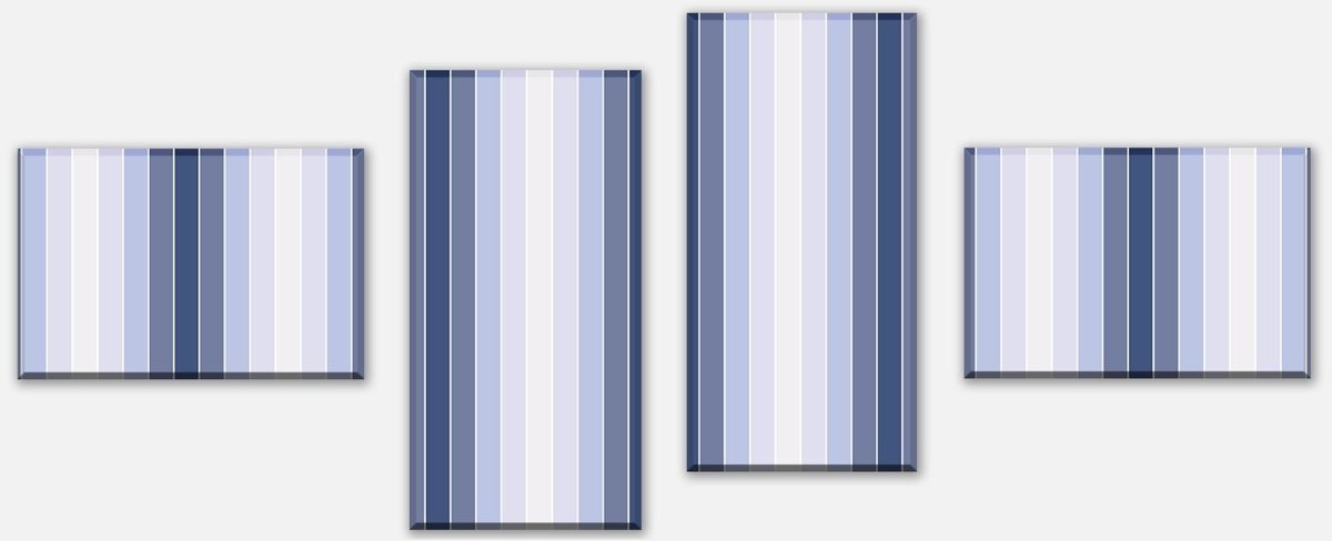 Leinwandbild Mehrteiler Mattes Blau Muster M0088