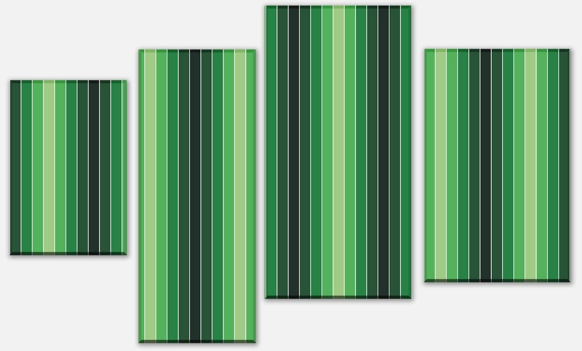 Leinwandbild Mehrteiler Frisches Grün Muster M0090