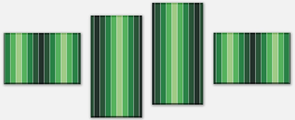 Leinwandbild Mehrteiler Frisches Grün Muster M0090