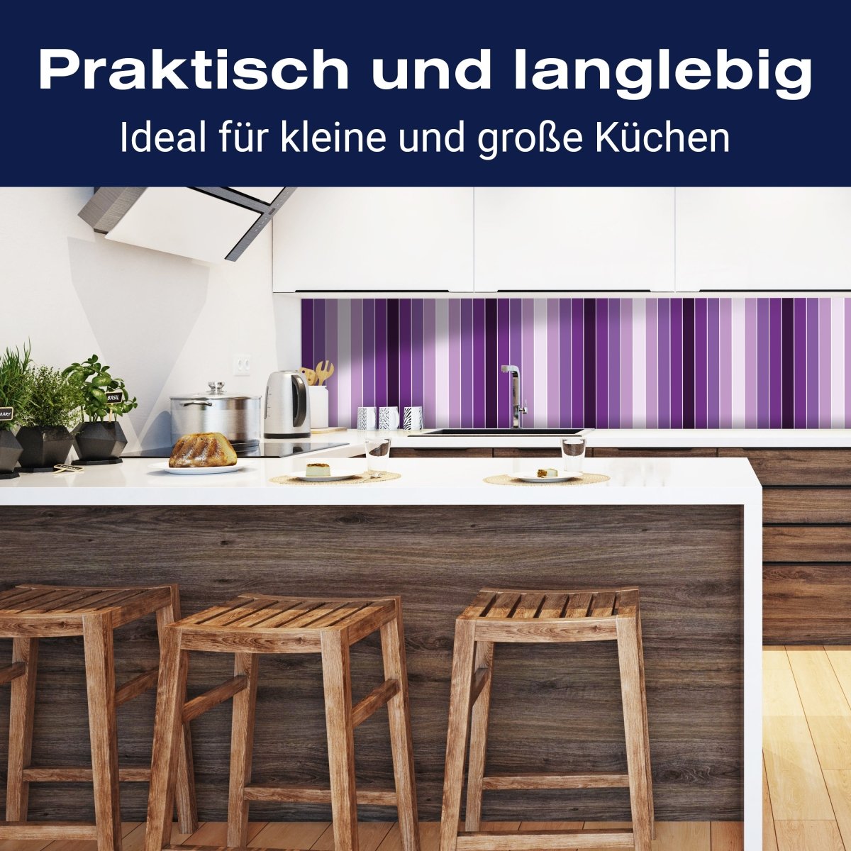 Küchenrückwand Leuchtendes Violett Muster M0092 entdecken - Bild 3