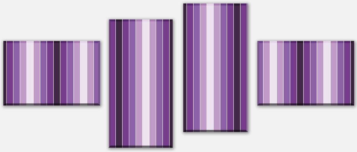 Leinwandbild Mehrteiler Leuchtendes Violett Muster M0092