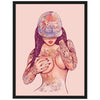 Poster woman tattoo illustration decoration apartment modern M0093