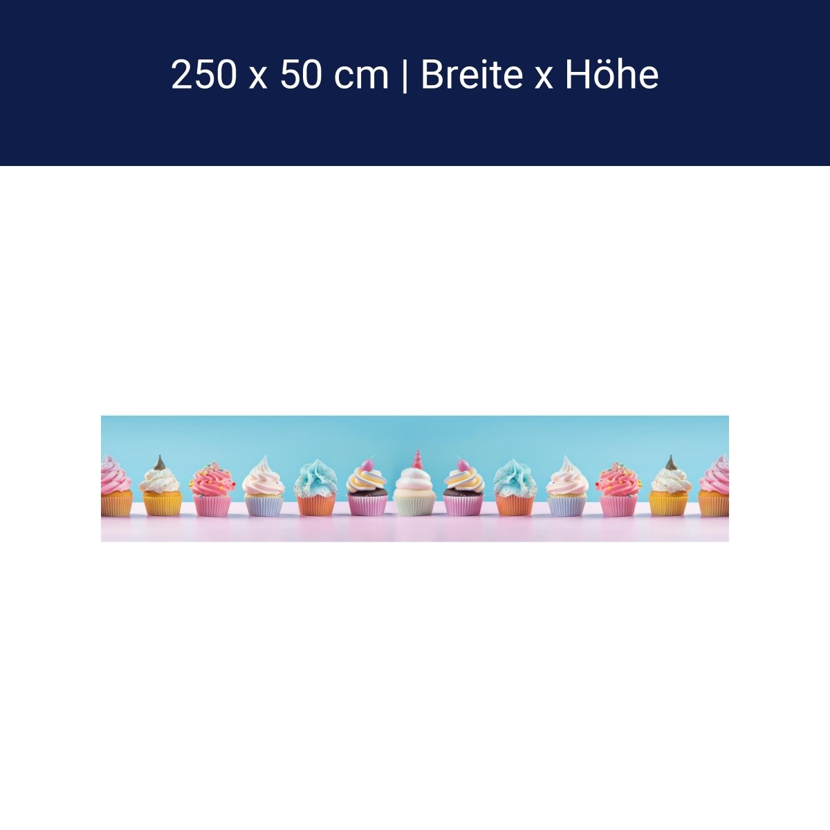 Panoramic photo wallpaper colorful cupcakes M0096