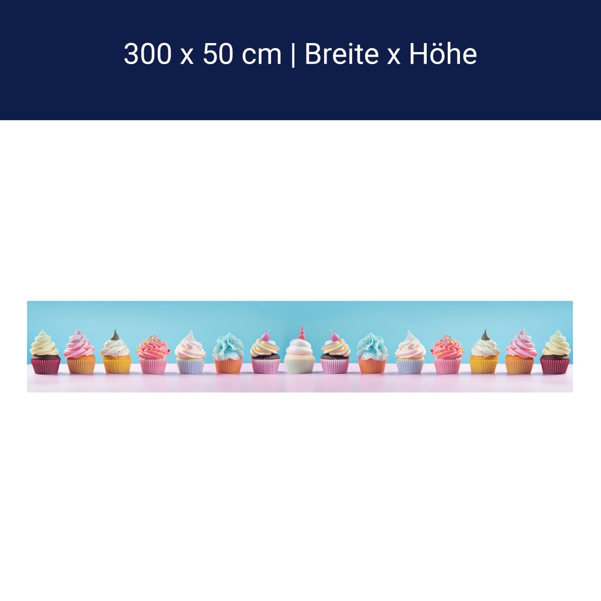Panoramic photo wallpaper colorful cupcakes M0096