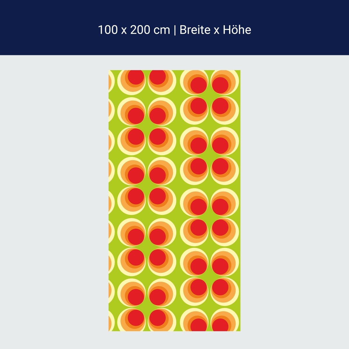 Shower Screen Retro Circles Orange Pattern M0098