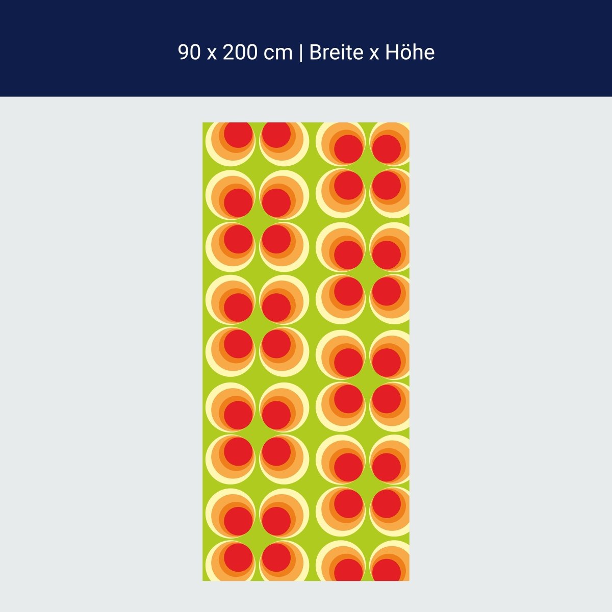 Shower Screen Retro Circles Orange Pattern M0098