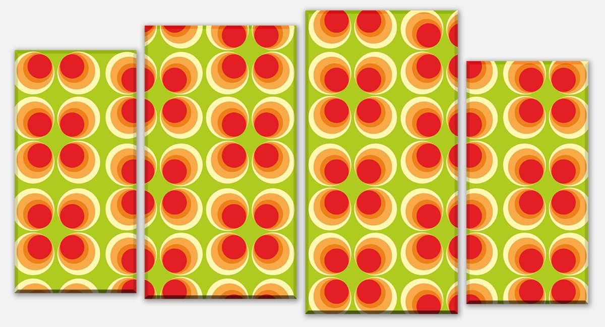 Canvas Print Panel retro circles orange pattern M0098