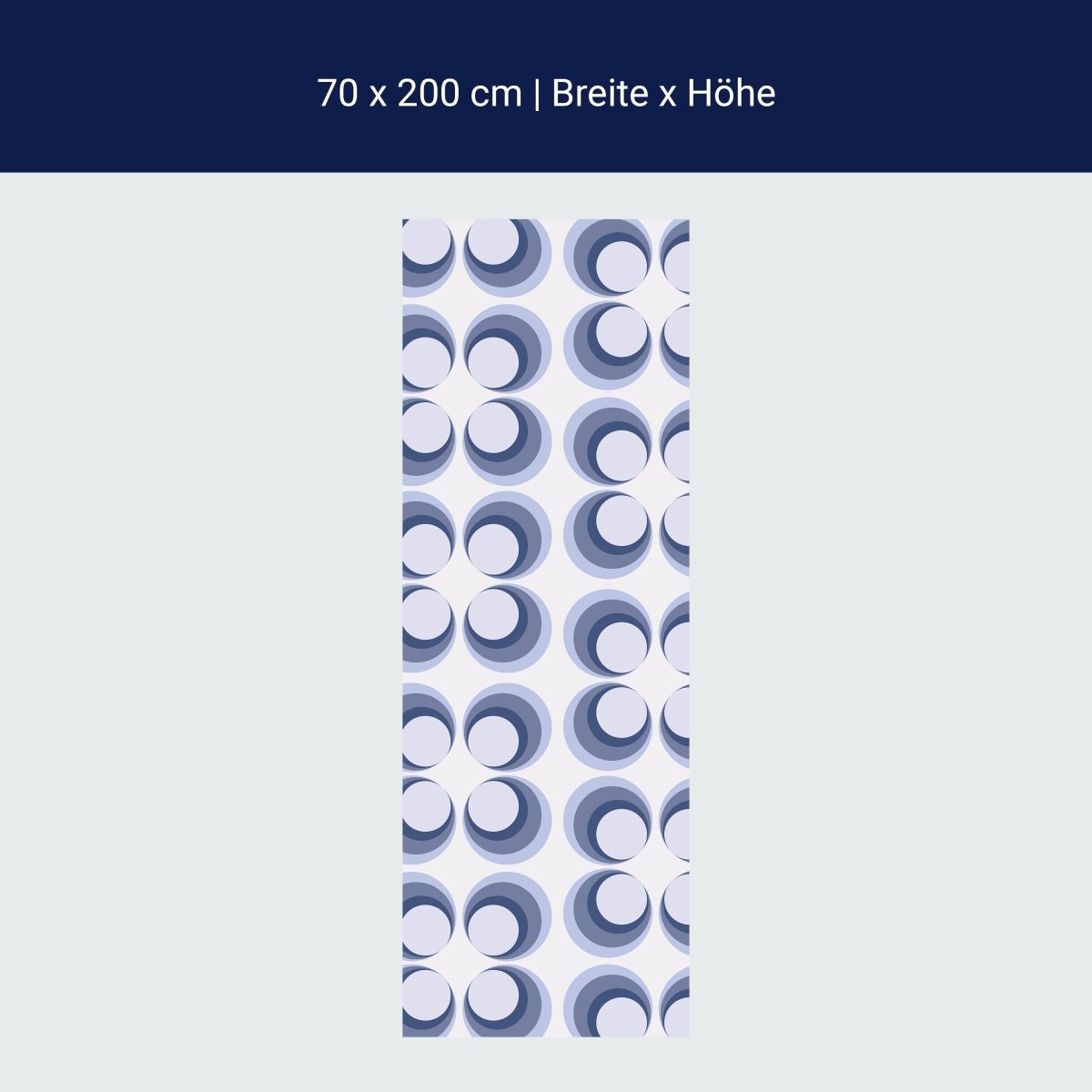 Shower Screen Retro Circles Blue Pattern M0099
