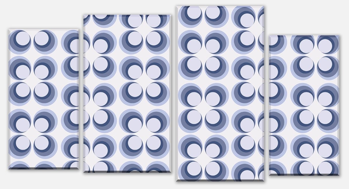 Canvas Print Divider retro circles blue pattern M0099