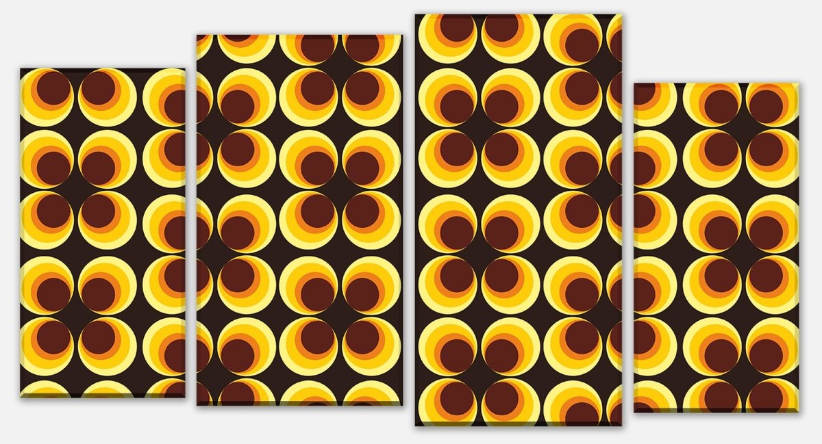 Canvas stretcher retro circles brown pattern M0100
