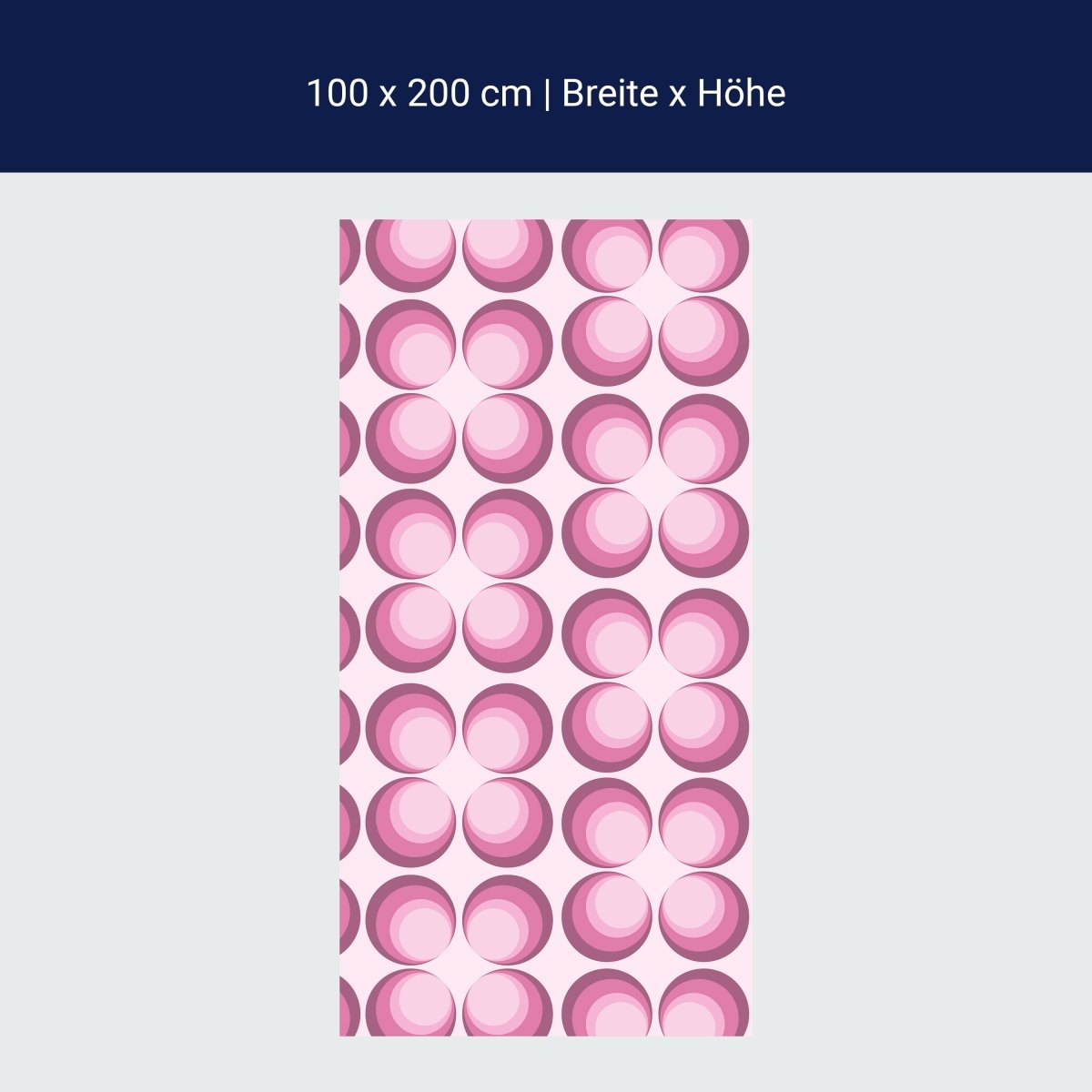Shower Screen Retro Circles Pink Pattern M0101
