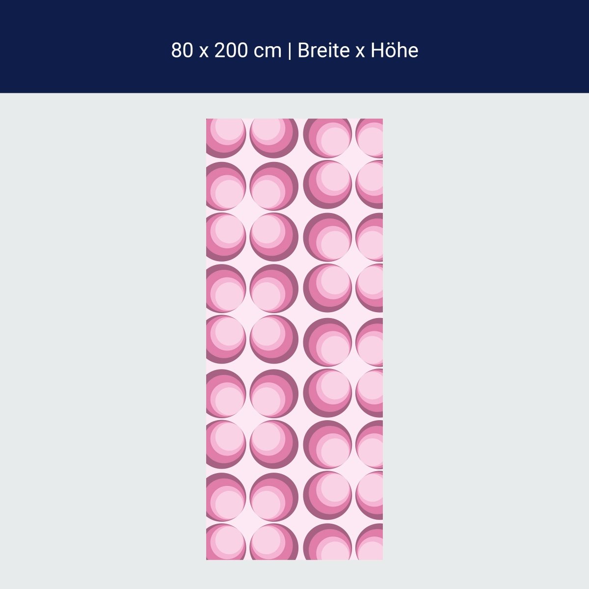 Shower Screen Retro Circles Pink Pattern M0101