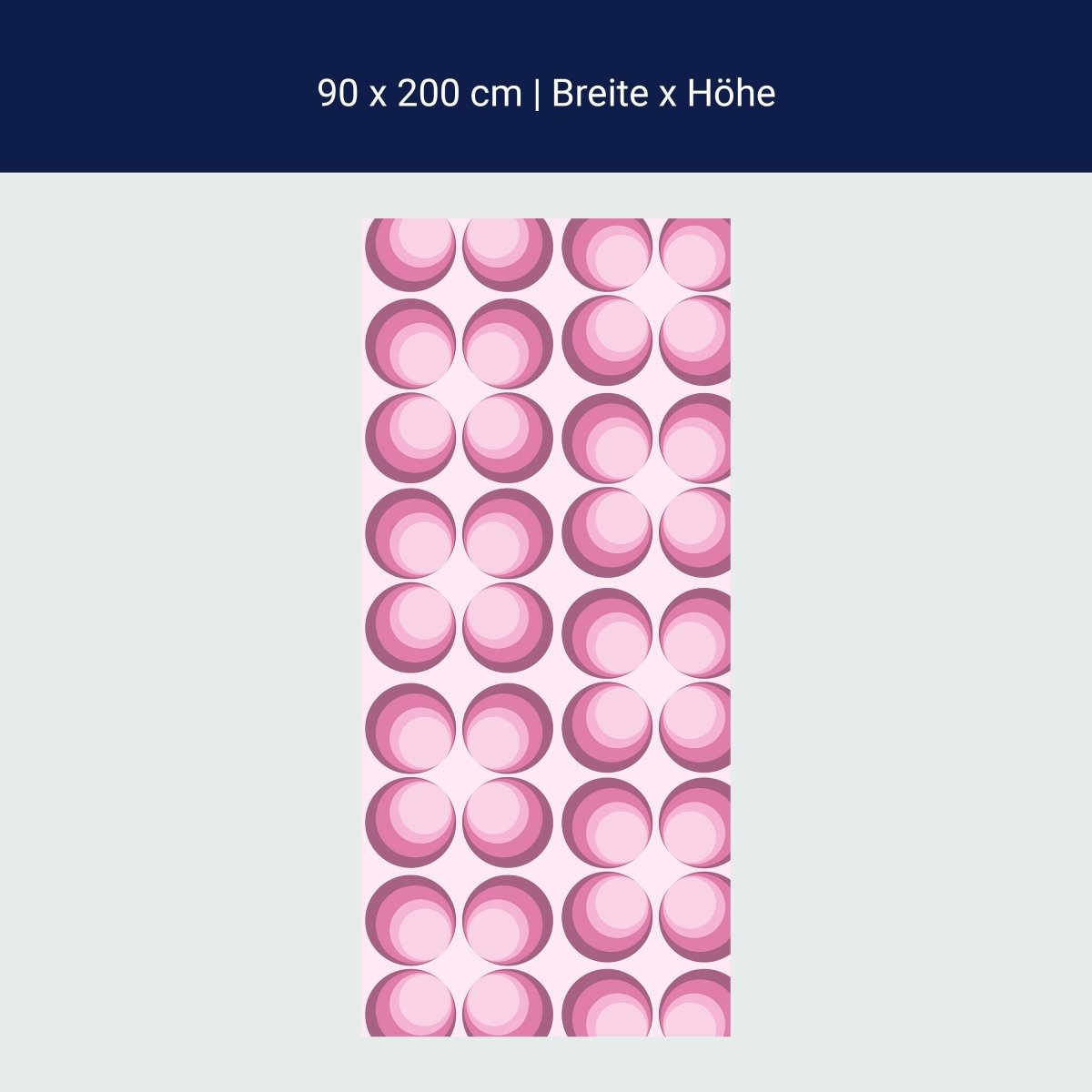 Shower Screen Retro Circles Pink Pattern M0101