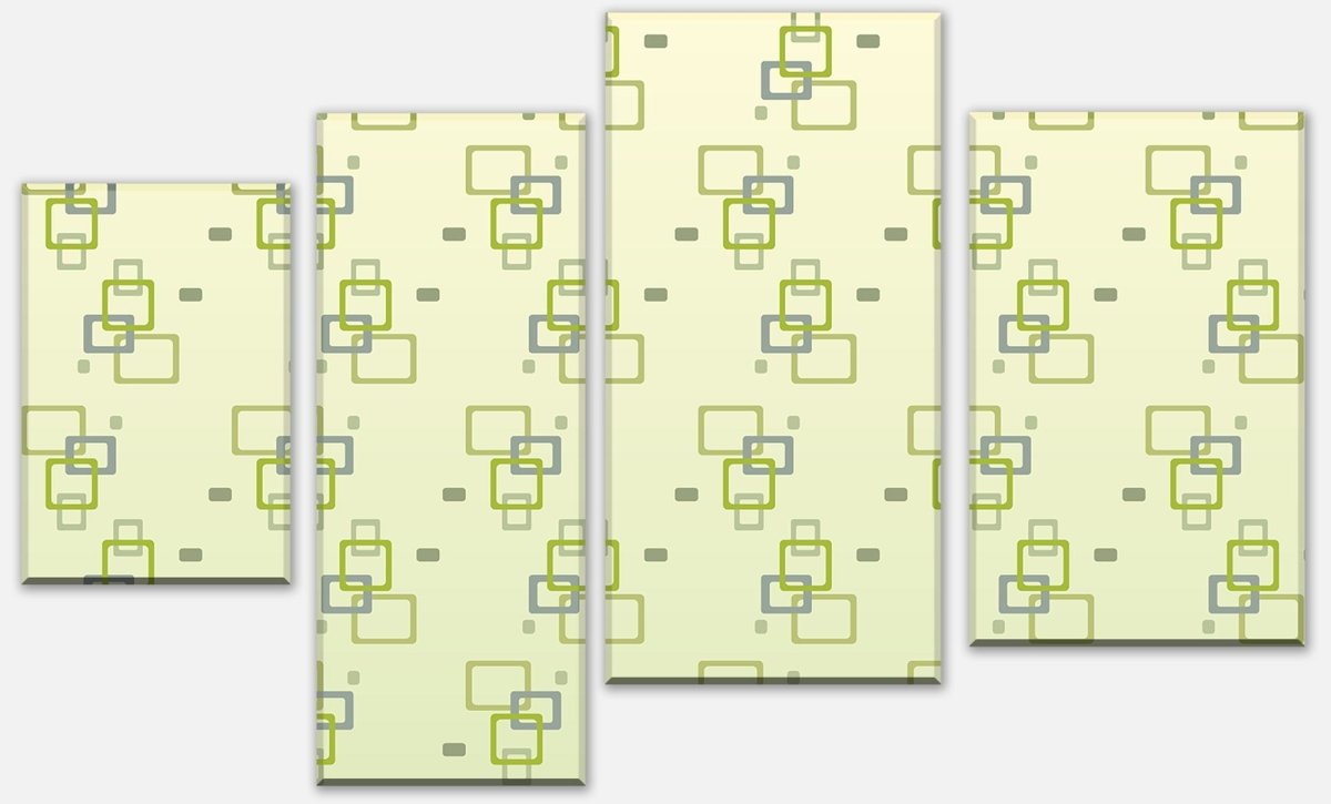 Tableau sur toile Intercalaire boîte rétro motif vert M0102