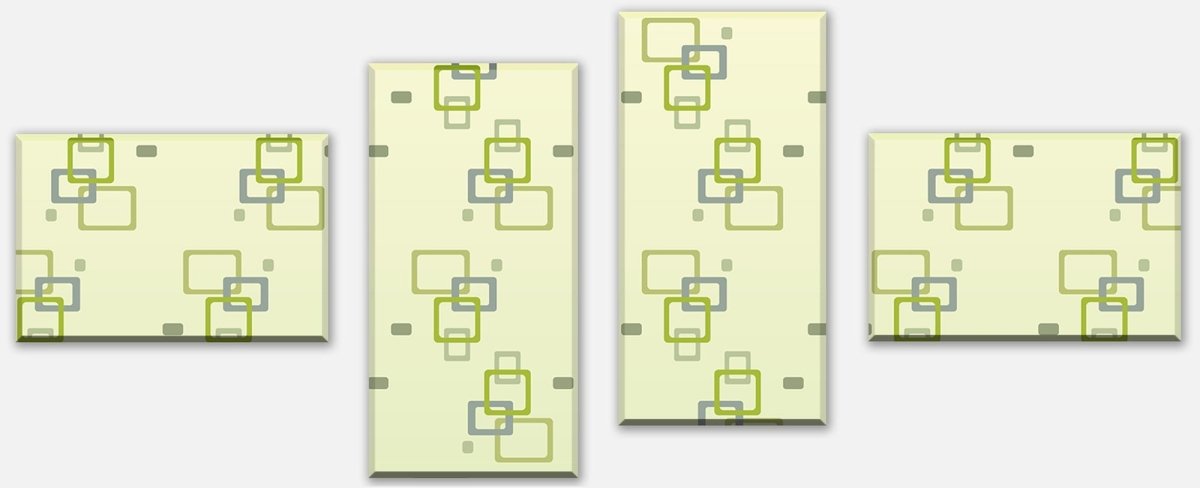 Tableau sur toile Intercalaire boîte rétro motif vert M0102