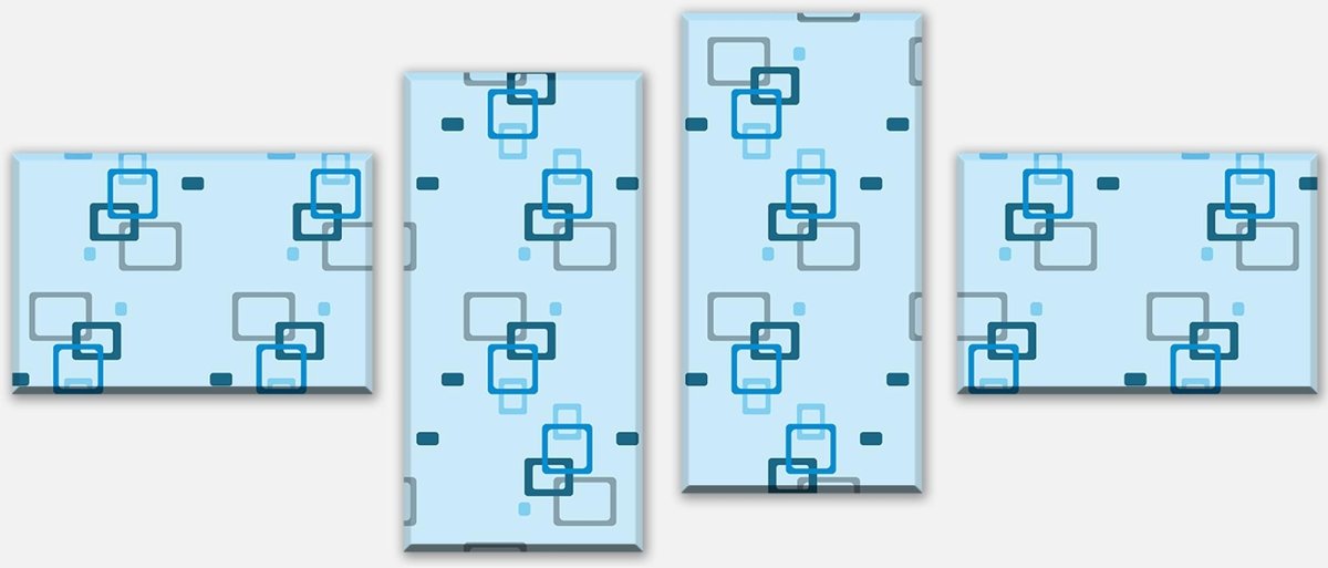Tableau sur toile Divider box rétro motif bleu clair M0103