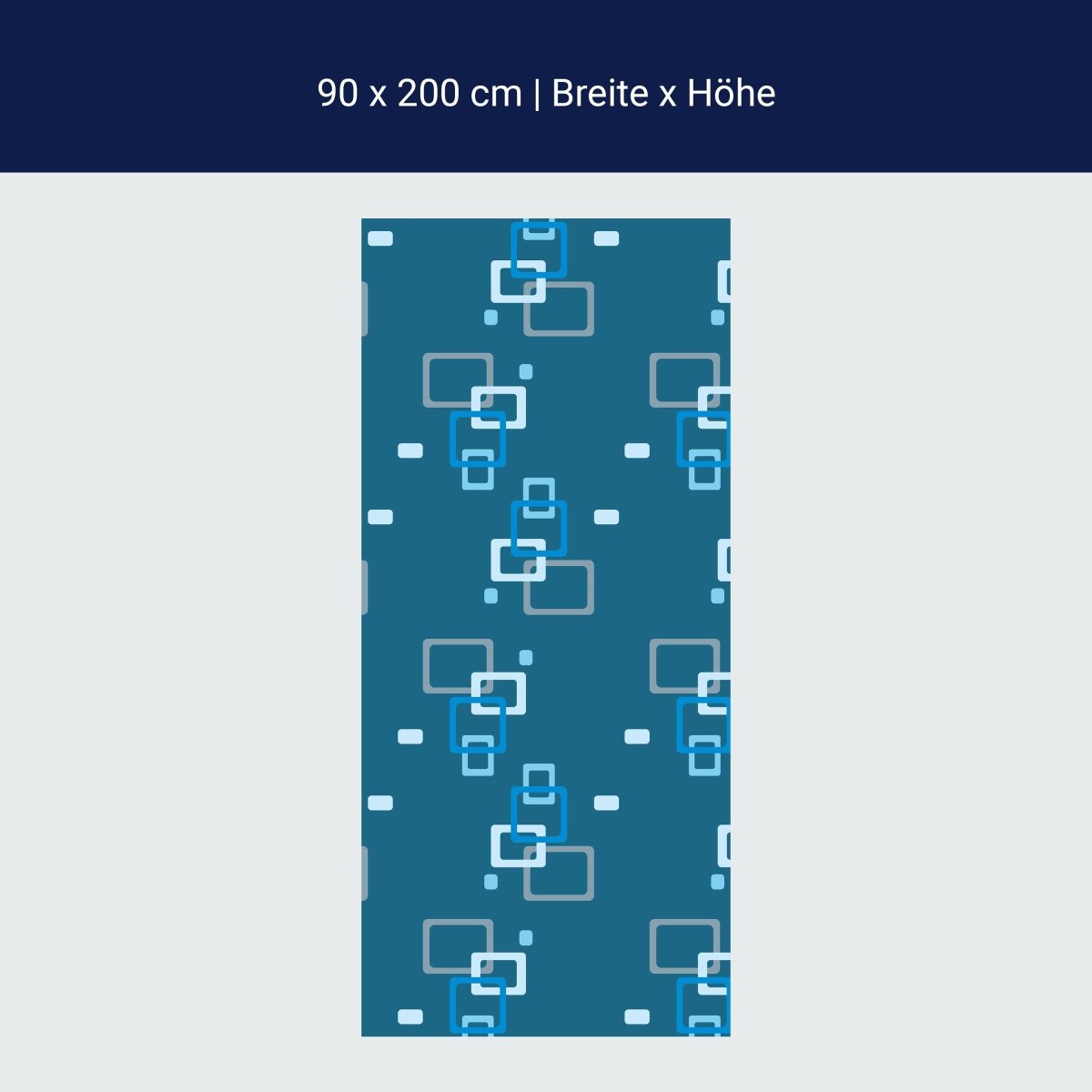 Paroi de douche retro box motif bleu foncé M0104