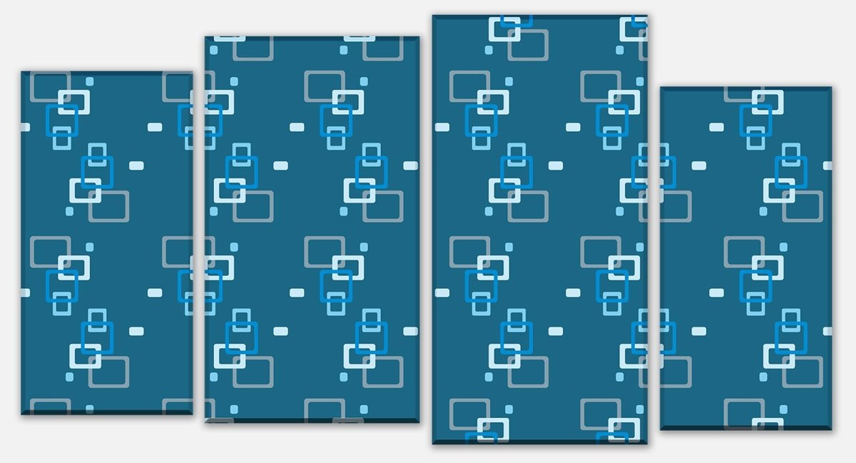 Tableau sur toile Divider box rétro motif bleu foncé M0104