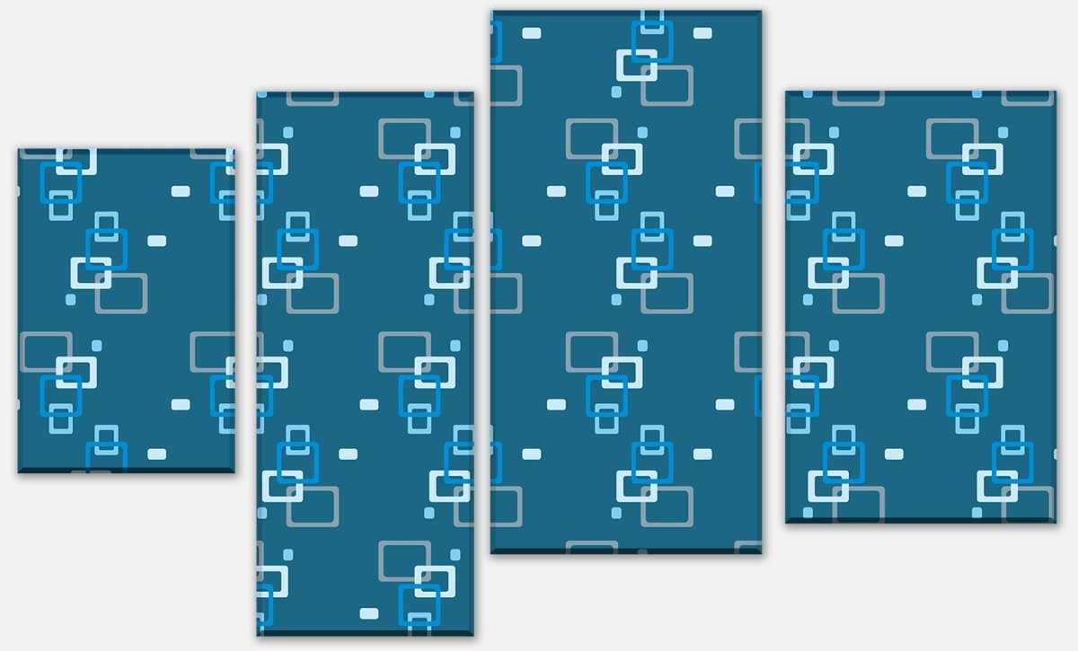 Tableau sur toile Divider box rétro motif bleu foncé M0104