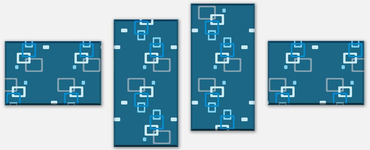 Tableau sur toile Divider box rétro motif bleu foncé M0104