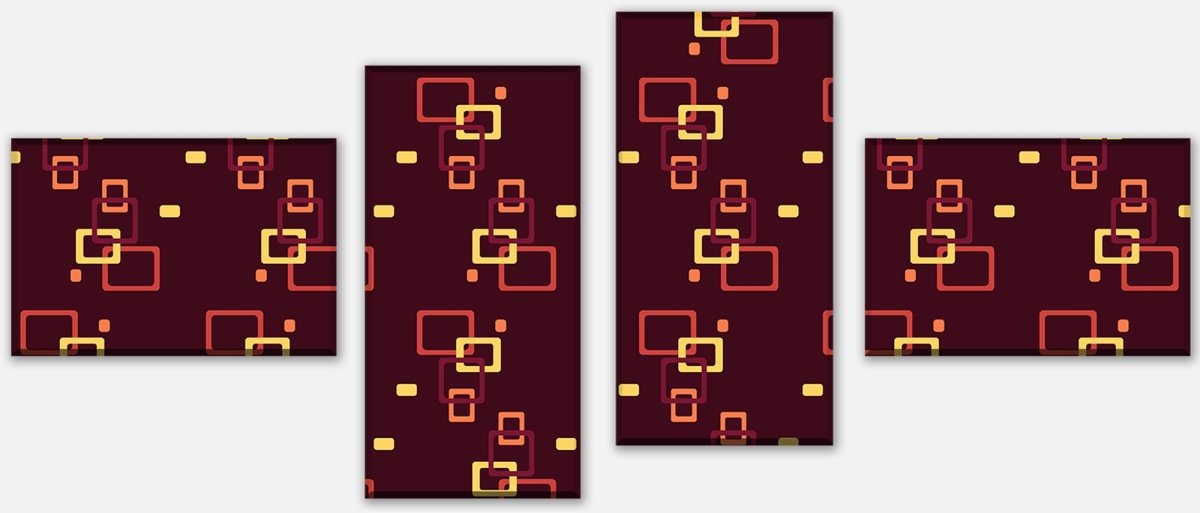 Tableau sur toile Divider box rétro motif rouge foncé M0105