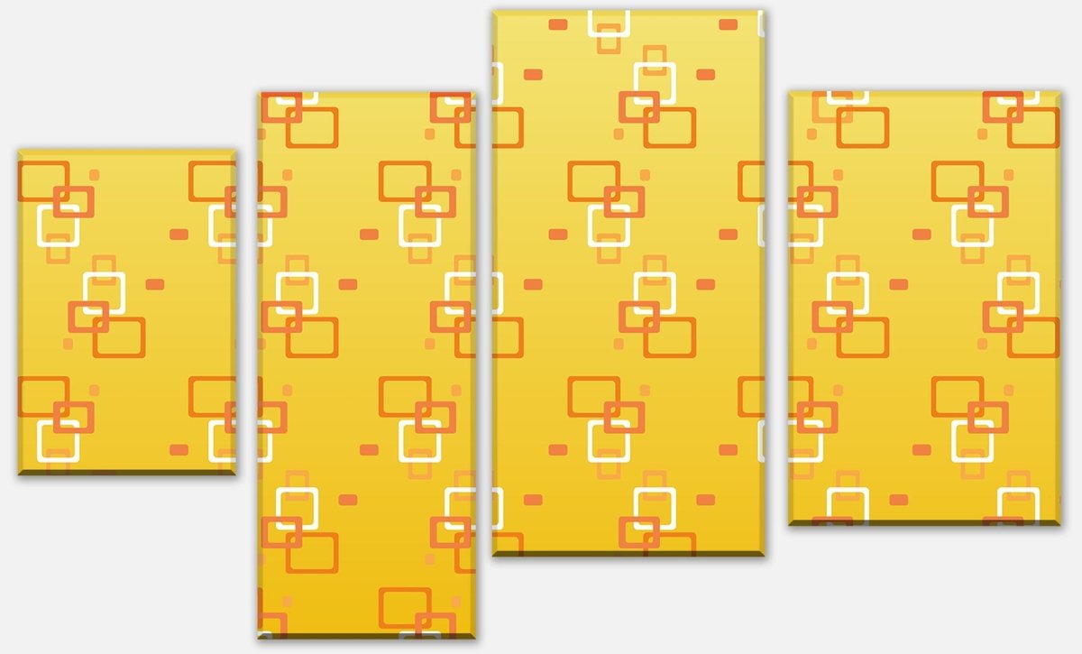 Tableau sur toile Intercalaire boîte rétro motif jaune M0106