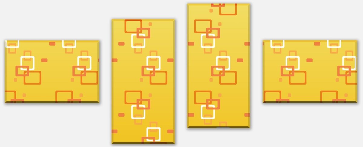 Tableau sur toile Intercalaire boîte rétro motif jaune M0106