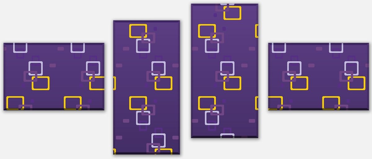 Tableau sur toile Intercalaire boîte rétro motif violet M0107