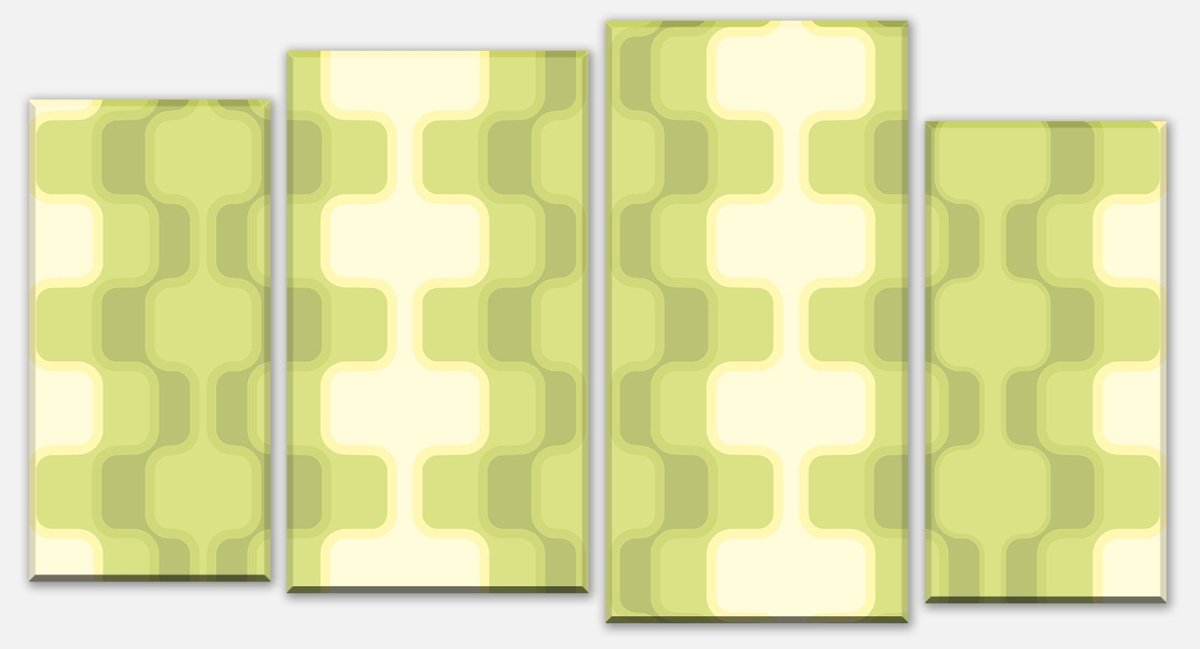 Leinwandbild Mehrteiler Retromuster Grün Muster M0108