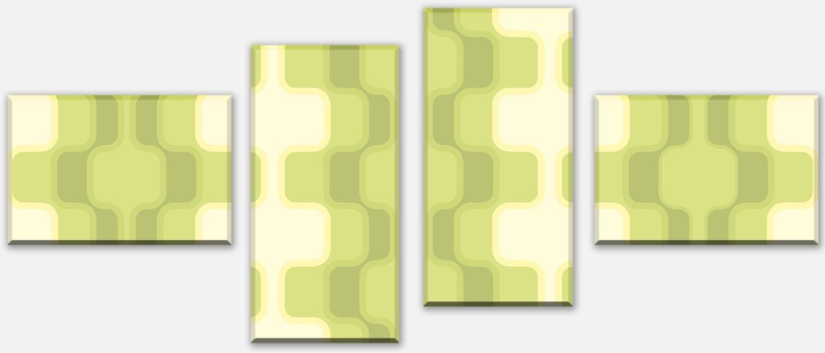 Leinwandbild Mehrteiler Retromuster Grün Muster M0108