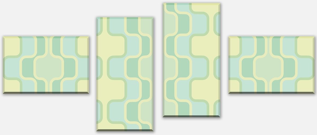 Canvas stretcher retro pattern pastel green pattern M0109