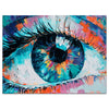 Wandbild Acrylglas Kunst, Gemälde Auge, bunt, Kunst, Blau, Orange M0110