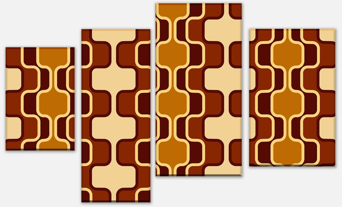 Canvas Print Divider retro pattern brown pattern M0110
