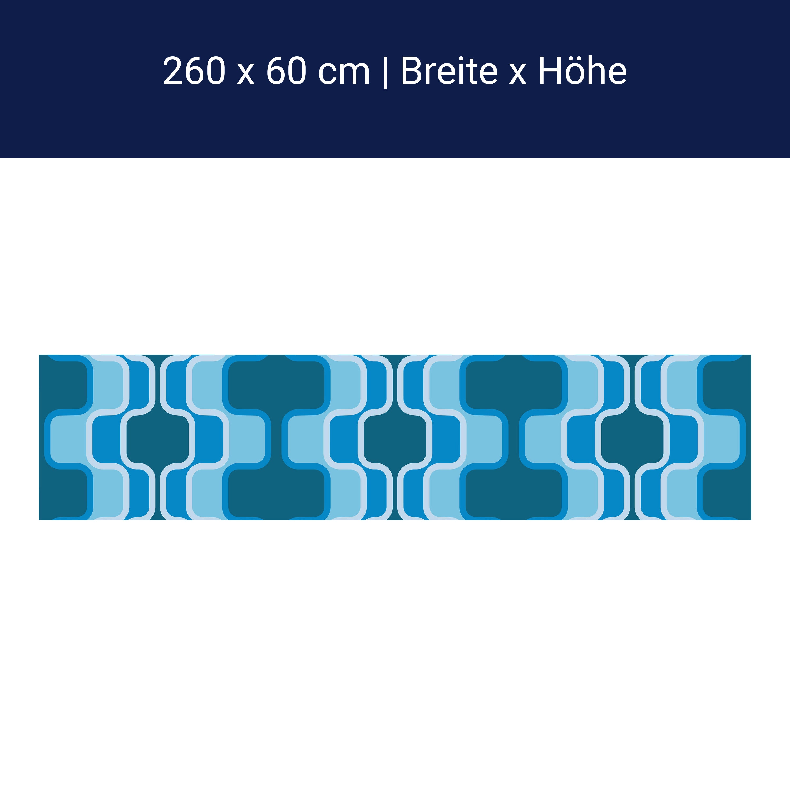 Küchenrückwand Retromuster Blau Muster M0111