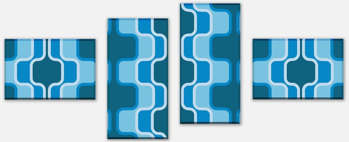 Tableau sur toile Intercalaire Motif rétro Motif bleu M0111