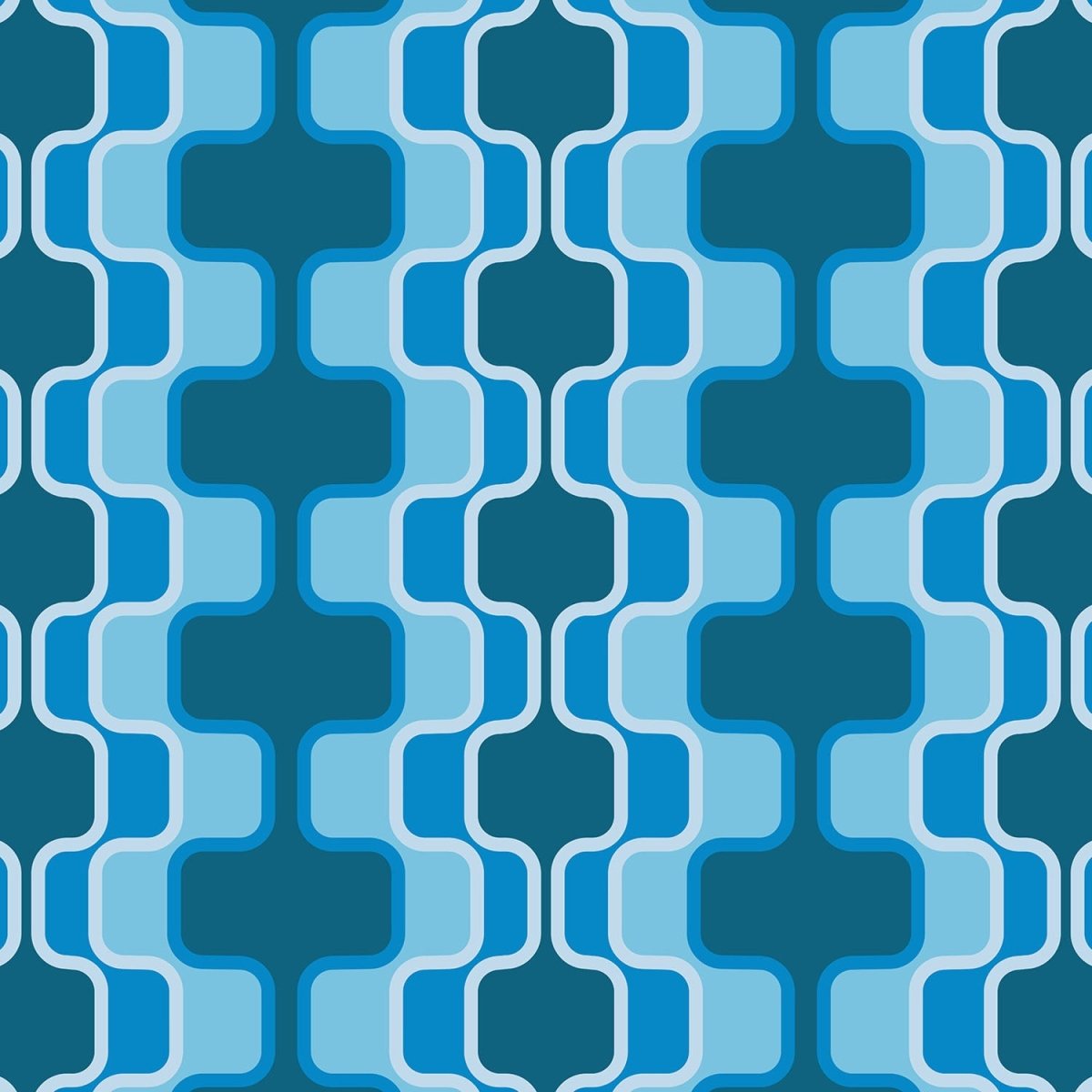 Beistelltisch Retromuster Blau Muster M0111 entdecken - Bild 2