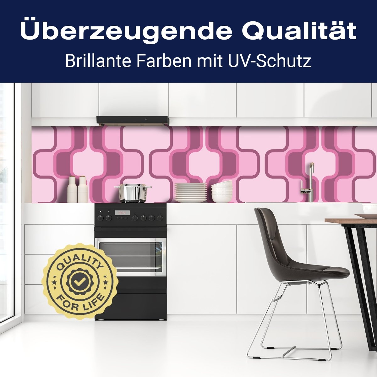 Küchenrückwand Retromuster Pink Muster M0112 entdecken - Bild 2