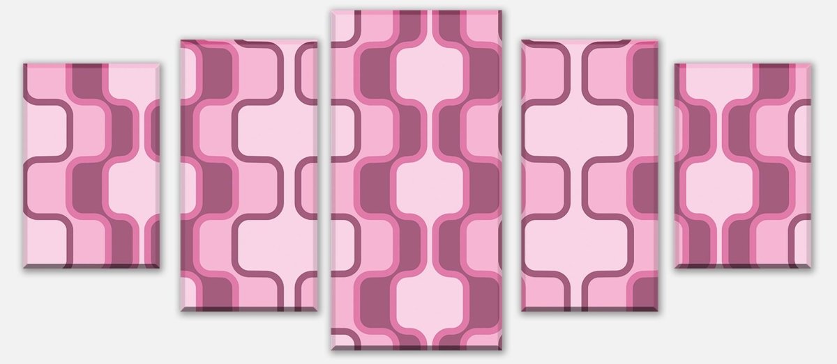 Leinwandbild Mehrteiler Retromuster Pink Muster M0112 entdecken - Bild 1