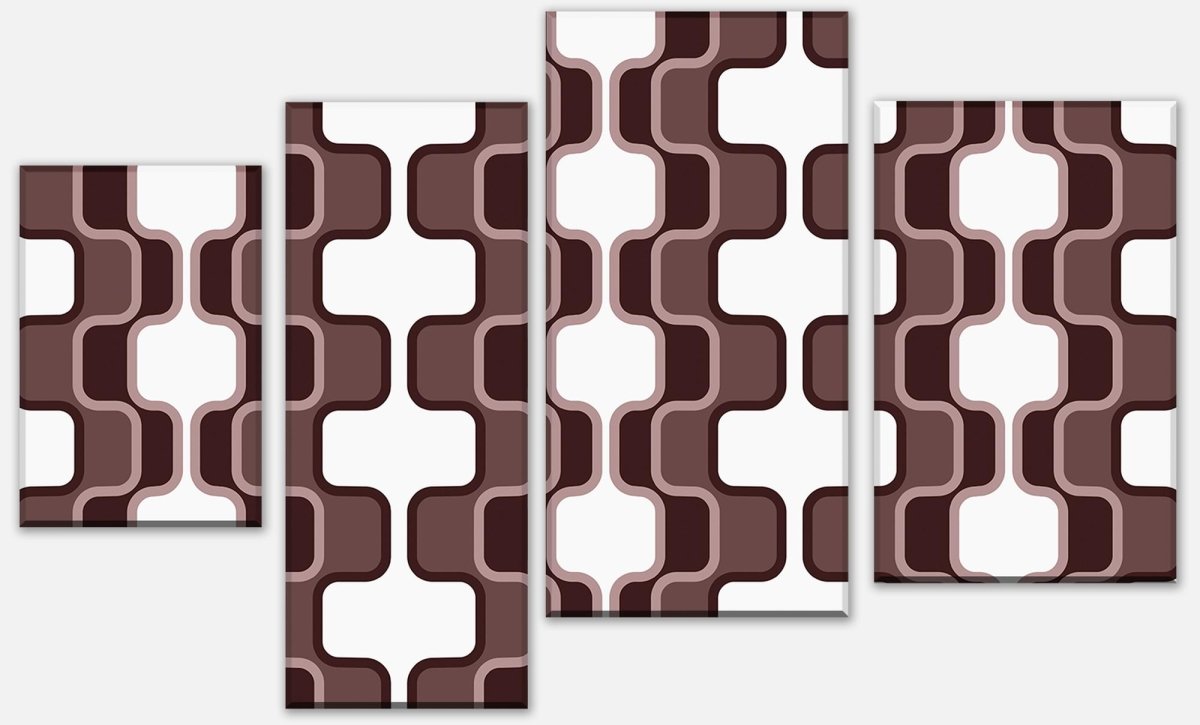 Leinwandbild Mehrteiler Retromuster Coffee Muster M0113