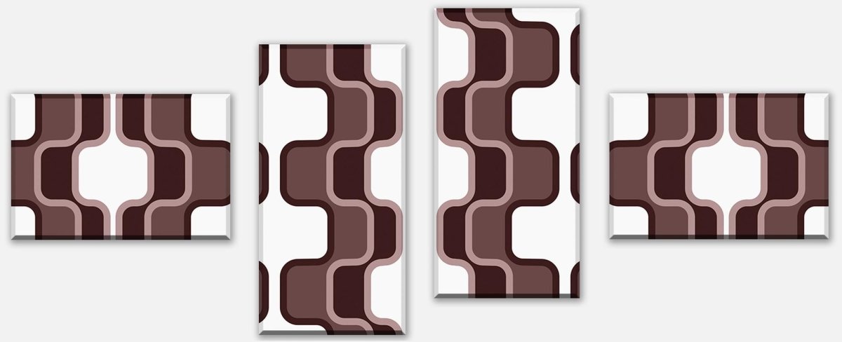 Leinwandbild Mehrteiler Retromuster Coffee Muster M0113