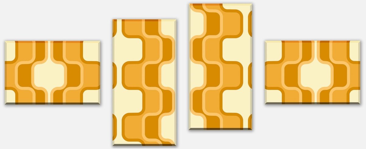Canvas stretcher retro pattern sun yellow pattern M0114