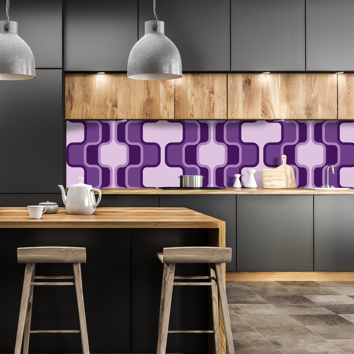 Küchenrückwand Retromuster Violett Muster M0115 entdecken - Bild 1