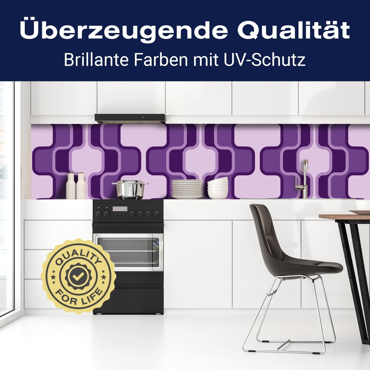 Küchenrückwand Retromuster Violett Muster M0115 entdecken - Bild 2