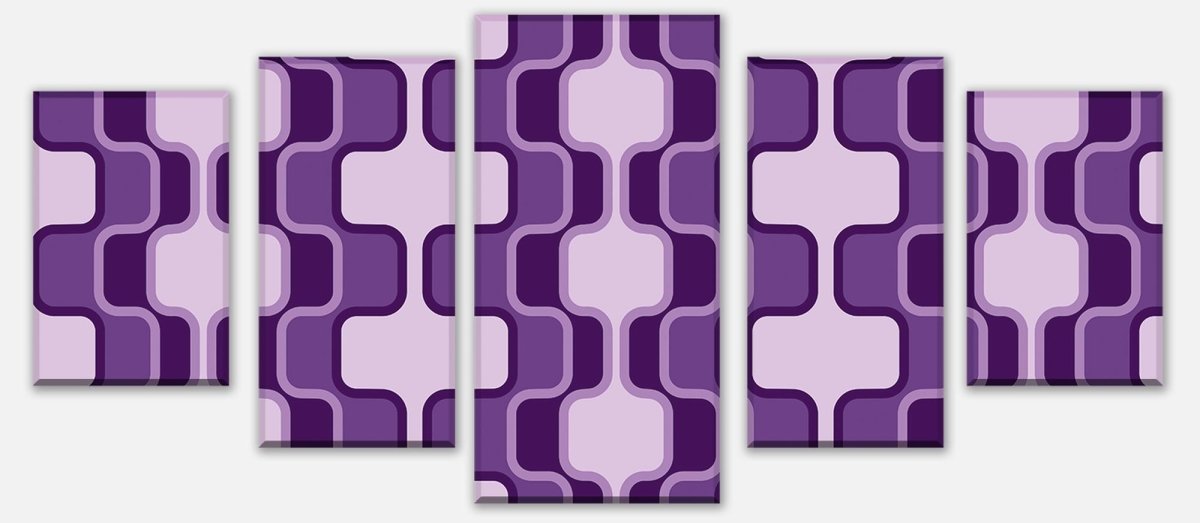 Leinwandbild Mehrteiler Retromuster Violett Muster M0115 entdecken - Bild 1